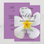 Tropische Floral, witte plassen, lavendel, bruilof Kaart (Voorkant / Achterkant)