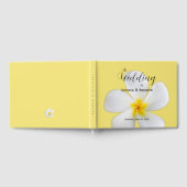 Tropische Floral, witte plassen op geel, bruiloft Gastenboek (Volledig)