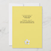 Tropische Floral, witte plassen op geel, bruiloft Save The Date (Achterkant)