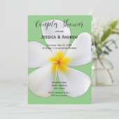 Tropische Floral, witte plunjka op sage, paren Kaart (Staand voorkant)