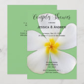 Tropische Floral, witte plunjka op sage, paren Kaart (Voorkant / Achterkant)