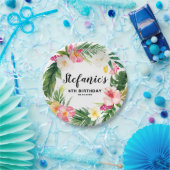 Tropische Floral Wreath Summer Birthday Papieren Bordje (Feest)