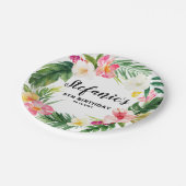 Tropische Floral Wreath Summer Birthday Papieren Bordje (Gekanteld)