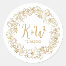 Tropische Floral Wreath Wedding Monogram Initialen