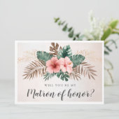 Tropische Floral zal je mijn Matron Kaart zijn? (Staand voorkant)