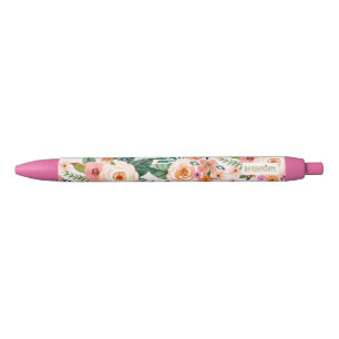 Tropische Floral Zwarte Inkt Pen