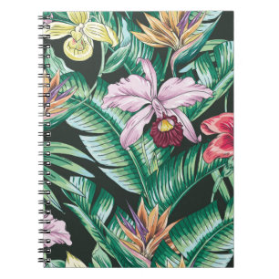 Tropische florale naadloos patroon met exotische f notitieboek
