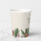 Tropische Florale Roze Flamingo Bruidsfeest Papieren Bekers (Rechts)