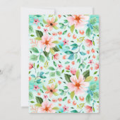 Tropische florale strandbridale douche kaart (Achterkant)