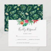 Tropische florale waterverf RSVP-kaarten RSVP Kaartje (Voorkant / Achterkant)