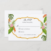 Tropische Florals Wedding RSVP (Voorkant / Achterkant)