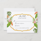 Tropische Florals Wedding RSVP Kaartje (Voorkant)