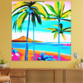 Tropische florasbuis canvas afdruk (Insitu (Woonkamer))