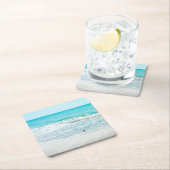 Tropische Florida Beach Sand Ocean Waves Sandpiper Kartonnen Onderzetters (Insitu)