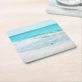 Tropische Florida Beach Sand Ocean Waves Sandpiper Kartonnen Onderzetters (Schuin)