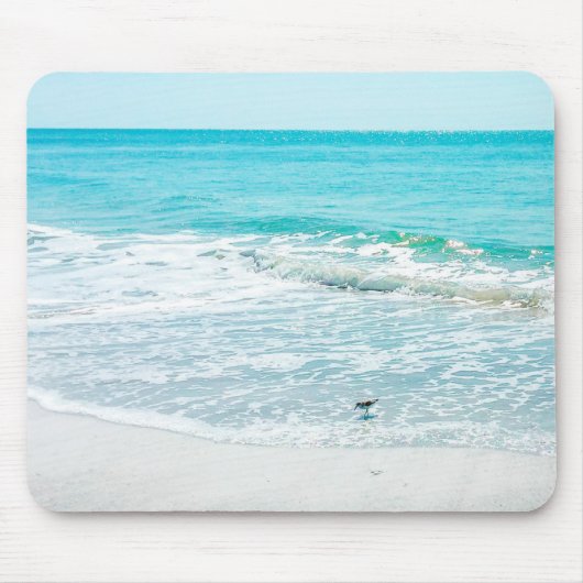 Tropische Florida Beach Sand Ocean Waves Sandpiper Muismat (Voorkant)