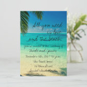 Tropische Florida Beach Wedding Invite Kaart (Staand voorkant)