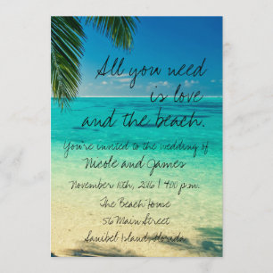 Tropische Florida Beach Wedding Invite Kaart