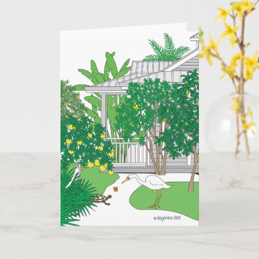 Tropische Florida - Blank Kaart (Gele Bloem)