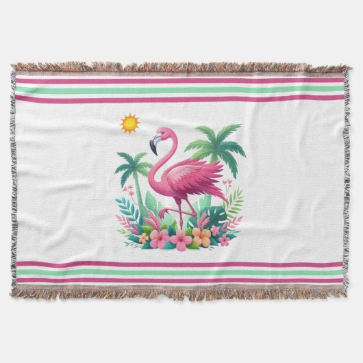 Tropische/Florida roze flamingo Deken (Voorkant)