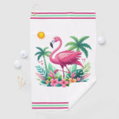 Tropische/Florida roze flamingo Golfhanddoek (Insitu)