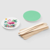 Tropische/Florida roze flamingo Handwaaier (Niet-gemonteerd)