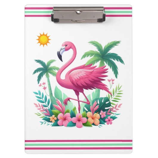 Tropische/Florida roze flamingo Klembord (Voorkant)