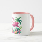 Tropische/Florida roze flamingo Mok (Voorkant rechts)