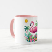 Tropische/Florida roze flamingo Mok (Voorkant links)