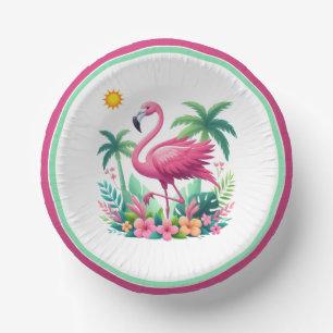 Tropische/Florida roze flamingo Papieren Kommen