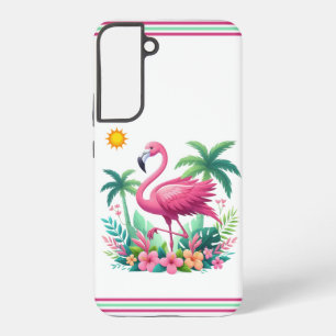 Tropische/Florida roze flamingo Samsung Galaxy Hoesje