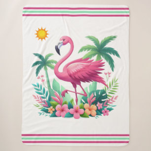 Tropische/Florida roze flamingo Sherpa Deken