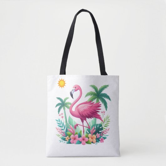 Tropische/Florida roze flamingo Tote Bag (Voorkant)