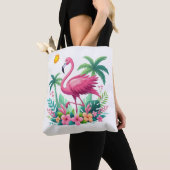 Tropische/Florida roze flamingo Tote Bag (Dichtbij)