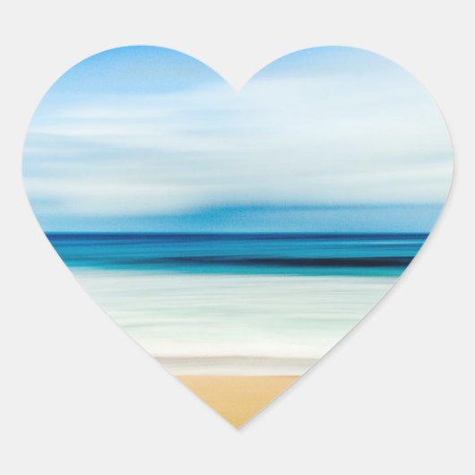 Tropische Florida Sandy Beach, Ocean & Waves Hart Sticker (Voorkant)