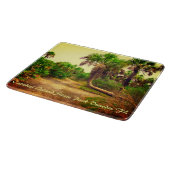 Tropische Florida Trail omzoomd met palmbomen Snijplank (Hoek)