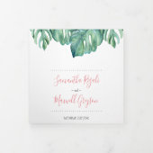 Tropische Florida Weddenschap in één keer Drieluik Uitnodiging (Cover)