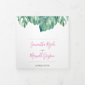 Tropische Florida Weddenschap in één keer Drieluik Uitnodiging (Cover)