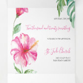 Tropische Florida Weddenschap in één keer Drieluik Uitnodiging (Binnenkant midden)