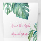 Tropische Florida Weddenschap in één keer Drieluik Uitnodiging (Binnenzijde eerst)