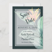 Tropische Flower Elegant Wedding Save the Date (Voorkant)