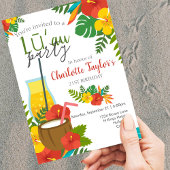 Tropische Flower Luau Party Kaart