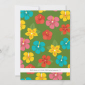 Tropische Flower Luau Party Kaart (Achterkant)