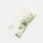 Tropische Foliage Cream Script Namen Bruiloft Servet (Hoek)