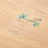 Tropische foliage en lichte kerst-Kaart Acryl Uitnodigingen (Laagn)