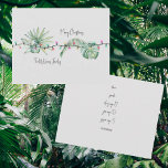 Tropische foliage en lichte kerst-Kaart Notitiekaartje<br><div class="desc">Eenvoudige tropische familienaam & namen achteraan. Bericht.</div>