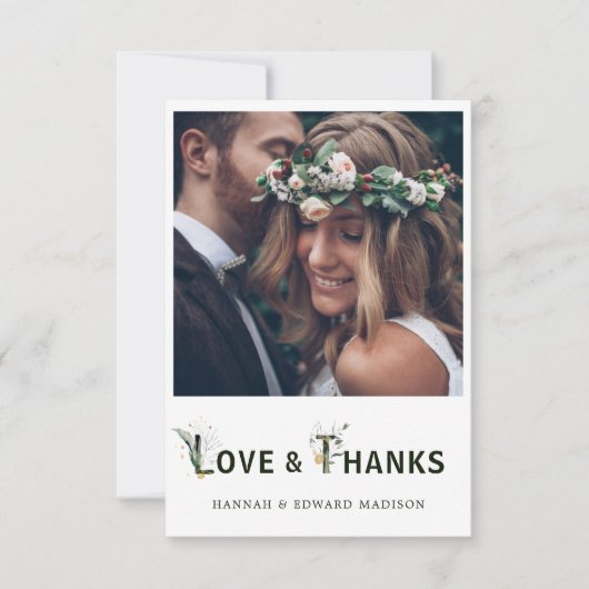 Tropische foliage Letter Foto Hartelijk dank Bedankkaart (Voorkant)