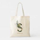 Tropische foliage Monogram Letter "S", speciaal on Tote Bag (Achterkant)