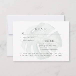 Tropische Foliage Stem Wedding RSVP Kaart