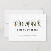 Tropische foliebrief Hartelijk dank Bedankkaart (Voorkant)